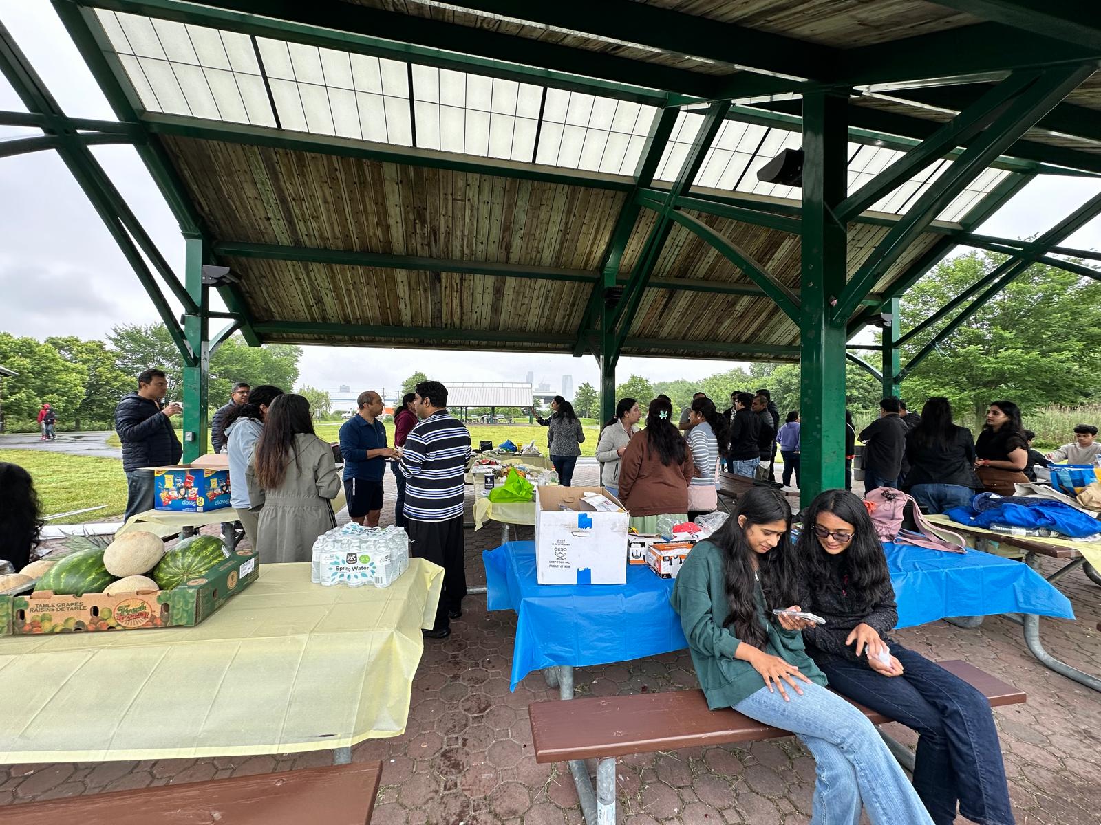 Annual Picnic gathering under the pavilion